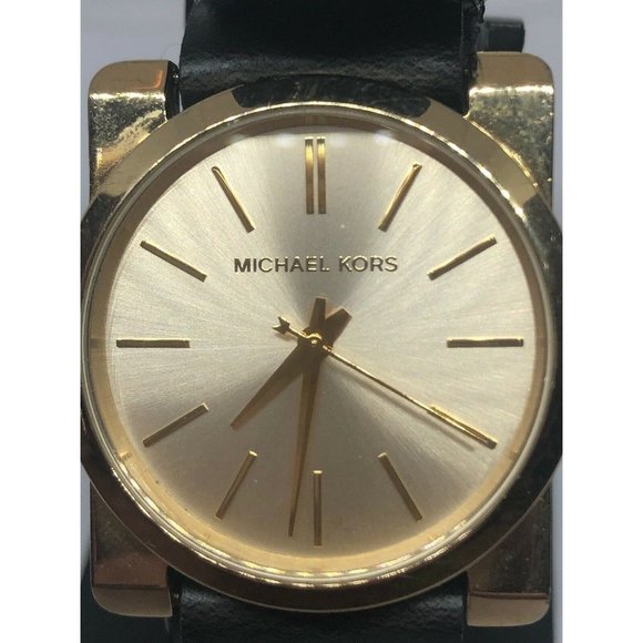 Michael Kors MK3496 Women\'s Black Leather Analog G main image 6